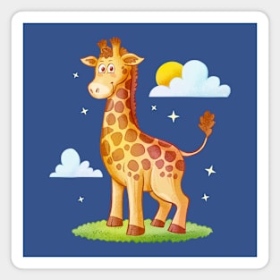 Hand Drawn Cartoon Giraffe Magnet